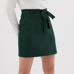ASOS DESIGN Petite tailored mini skirt obi tie